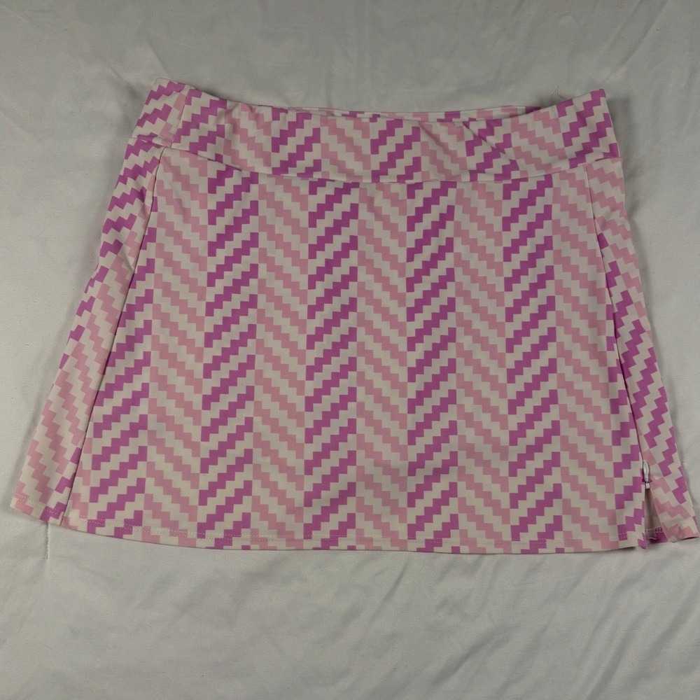 Jude Connally Pink Chevron Geometric Skort M Tennis Golf Pickleball Sporty